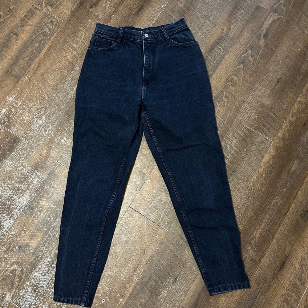 Vintage Jordache Basics High Waisted Mom Jeans Dark Wash Ankle Zip 13/14 8145J